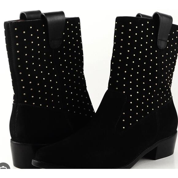 Rebecce Minkoff Suede Studded Bootie Black Ankle 7 - Picture 4 of 4